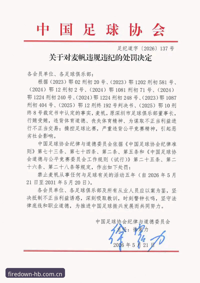 hb火博体育电脑版 揭秘足协第三批禁足名单:65人终身禁赛背后的腐败真相